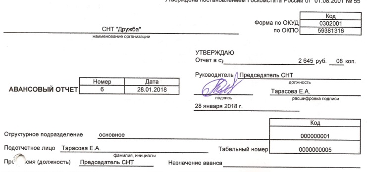 председатель СНТ