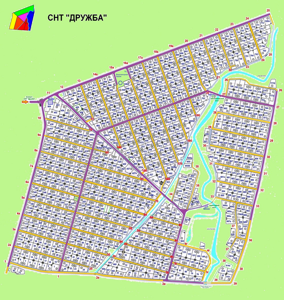 схема СНТ Дружба